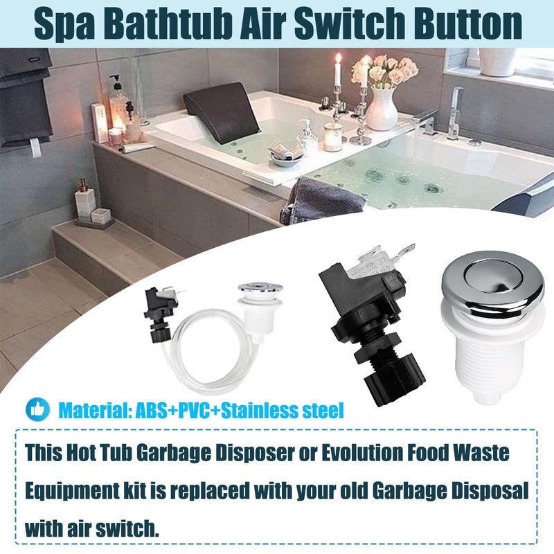 Hot Tub Air Switch 16A On Off Push Air Button Switch Jet Tool for Jetted Whirlpool Jet Bath Tub Spa Air Switch Air Activated Switch Button for Sink Top Garbage Disposal Part - 1 Set