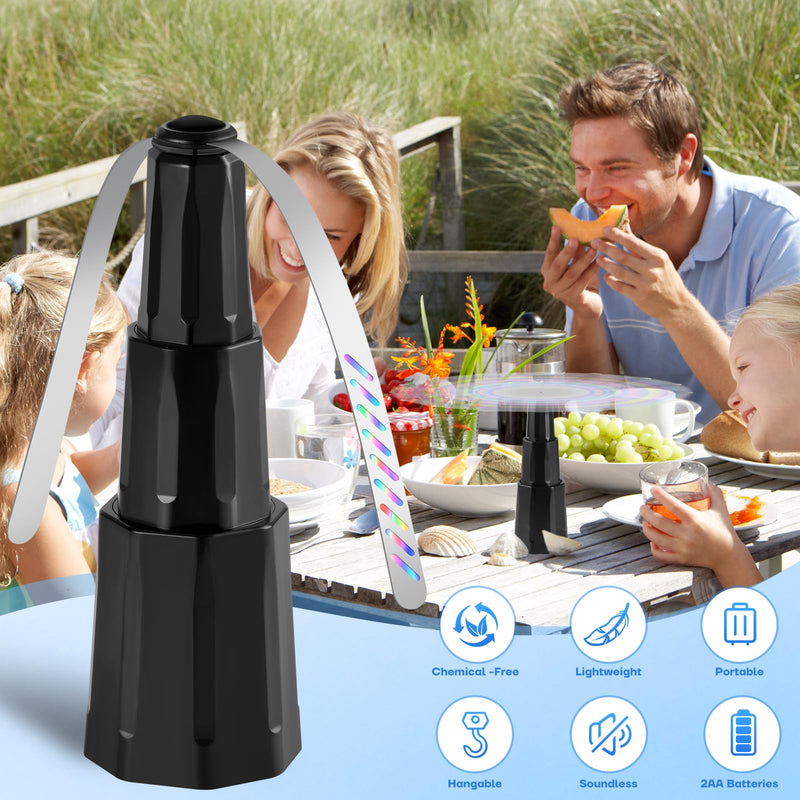 Fly Fans for Tables, Bug Fans with Holographic Blades 4 Pack Black