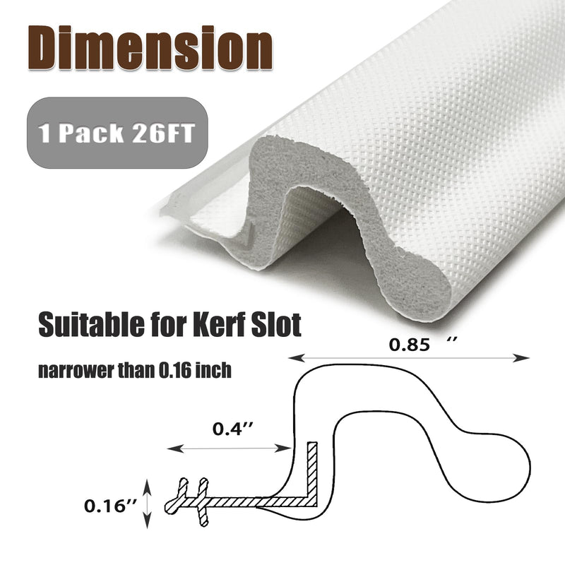 26 FT Door Frame Extra Thick Kerf Non-Adhesive Weather Stripping Seal Strip PU Foam, PE Cover, Groove Slot Installation for Large Gap, Sound, Dust, Water Insulation (26ft, Black, Extra Thick Flanged) Extra Thick Flanged 26ft