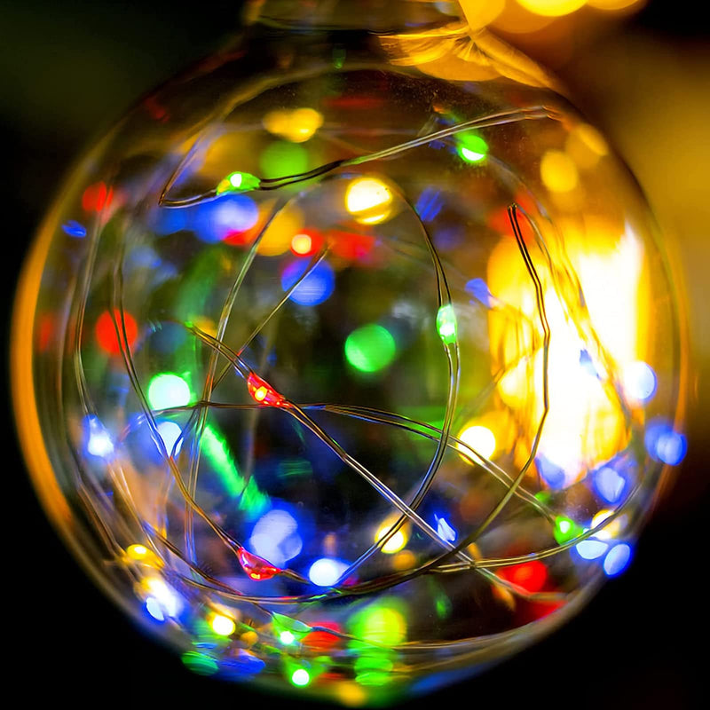 3W ST64 Fairy Light Filaments Bulbs E26 Edison Night Lights RGB Light Copper Wire Starry Lights for Pendant Light Fixtures Bedroom Living Room Christmas Wedding Clear Plastic,6 Pack