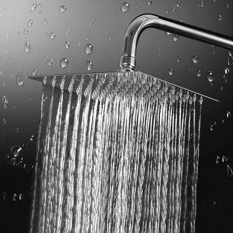 Rain Shower head, NearMoon High Flow Stainless Steel Square Rainfall ShowerHead, High Pressure Design, Awesome Shower Experience Even At Low Water Flow (8 Inch, Chrome Finish) 8 Inch