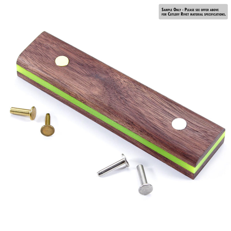 Cutlery Rivets (10 Pack) for DIY Handles & Knife Handle Repair - USA Size (0.312 x 0.155 x 0.750 Inch) - (Brass) - 2-Piece Rivet Knife Handle Fasteners (Cutlery Rivet)(0.312 x 0.155 x 0.750 Inch) (10PCS)(Brass)