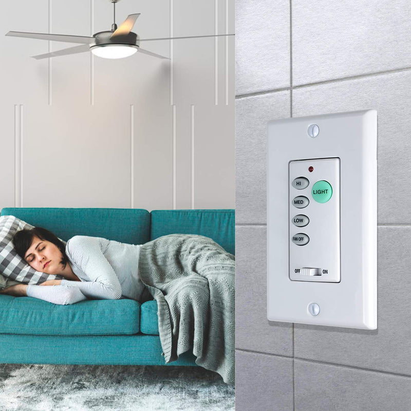 Universal Ceiling Fan Wall Control 3 Speed Wall Mounted Fan Control Full Range Dimmer UC-9050T CHQ9051T… UC9050T