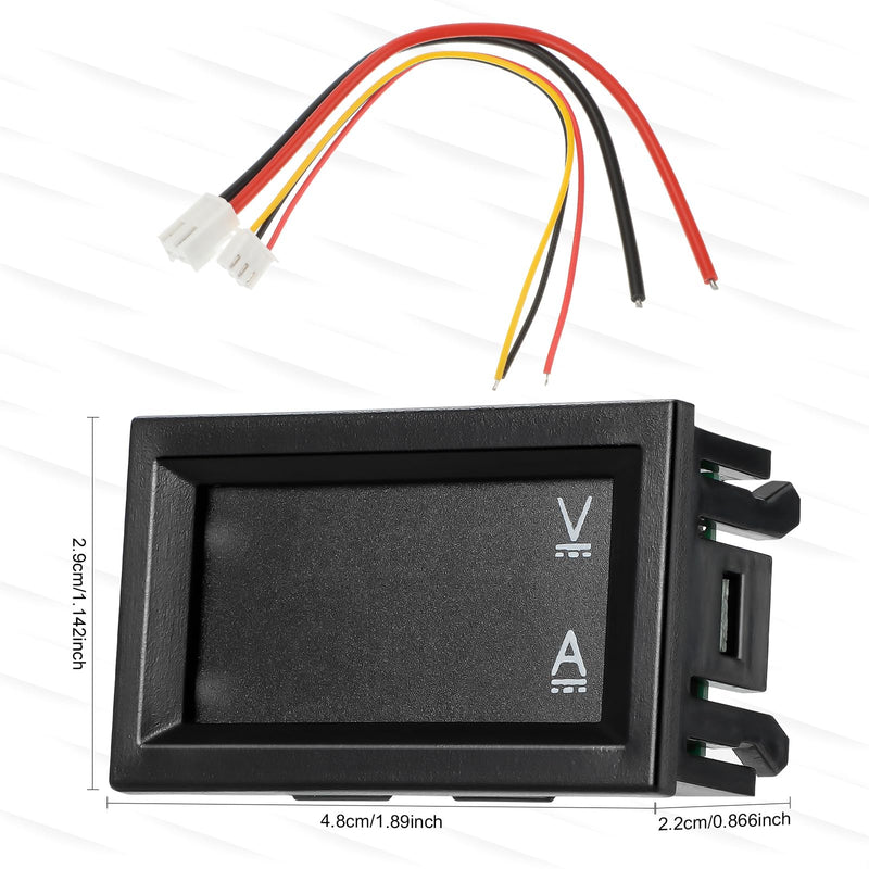 10 Pcs 0.28 Digital Voltmeter Ammeter 100V 10A Volt Amp Meter Current Voltage Tester with Connect Wires Red Blue Dual LED Multimeter Display Panel for Christmas Lights Battery Electricity Monitor