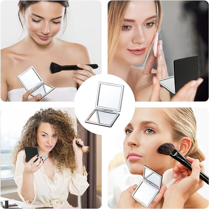 Coolooda Compact Mirror, Double Sided Mirror, Hand Mirror, Cosmetic Mirror, Portable Mirror, Double-Sided Compact Mirror, Foldable, Angle Adjustable, Ultra Lightweight, 1X/2X, Popular, Stylish, - NewNest Australia