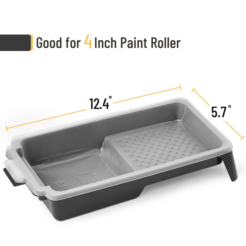 Bates- Paint Tray Liner, 4 Inches, One Plastic Paint Tray with 20 pcs Paint Pan Liners, Paint Pans Trays, Disposable Paint Tray, Paint Roller Tray Liners, Paint Trays for Painting Walls 4 inch, 21 pcs