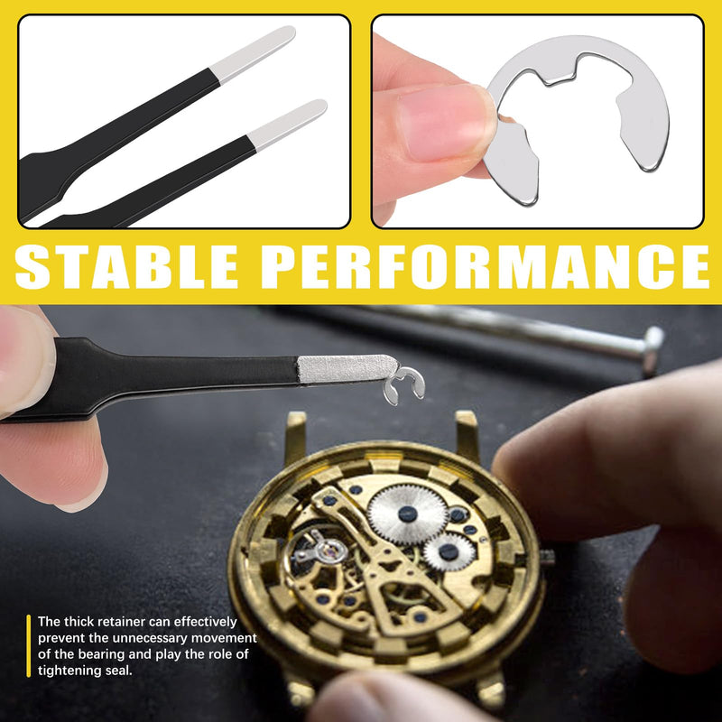 211Pcs Stainless Steel E-Clip Assortment Set, E-Clip Circlip External Retaining Rings - 1.5mm, 2mm, 2.5mm, 3mm, 3.5mm, 4mm, 5mm, 6mm, 7mm, 8mm, 9mm, 10mm, 12mm, 15mm Silver