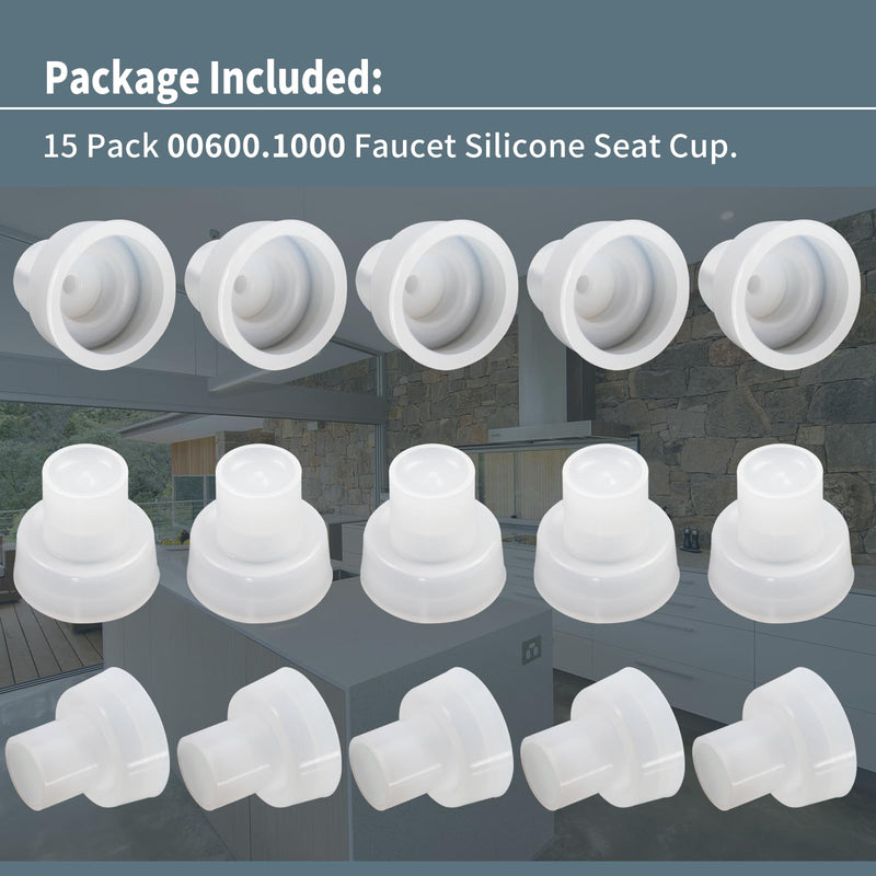 15 Pack 00600.1000 Faucet Silicone Rubber Seat Cup Replacement Parts, Compatible with Bunn Beverage Equipment