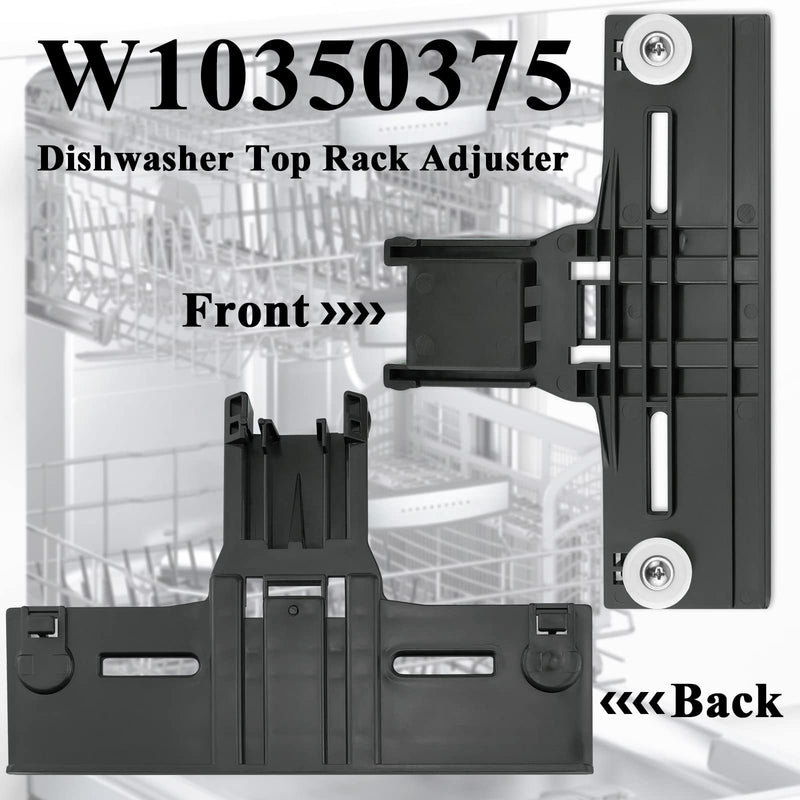 Upgraded W10350375 Dishwasher Top Rack Adjuster & W10195839 Rack Adjuster & W10195840 Arm Positioner & 10508950 Stop Clip & W10250160 Clip Lock, Replacement for Whirlpool Dishwasher Parts, 10 Pack