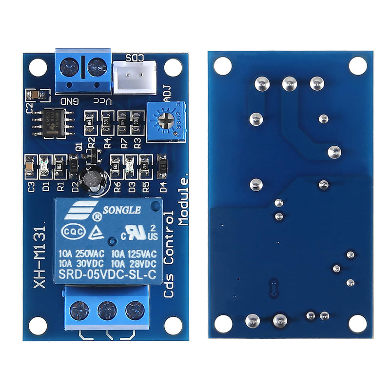 Alinan 6pcs XH-M131 DC 5V 10A Photoresistor Relay Module, Light Control Switch Photoresistor Relay Module Detection Sensor Automatic Light Control Switch with Cable