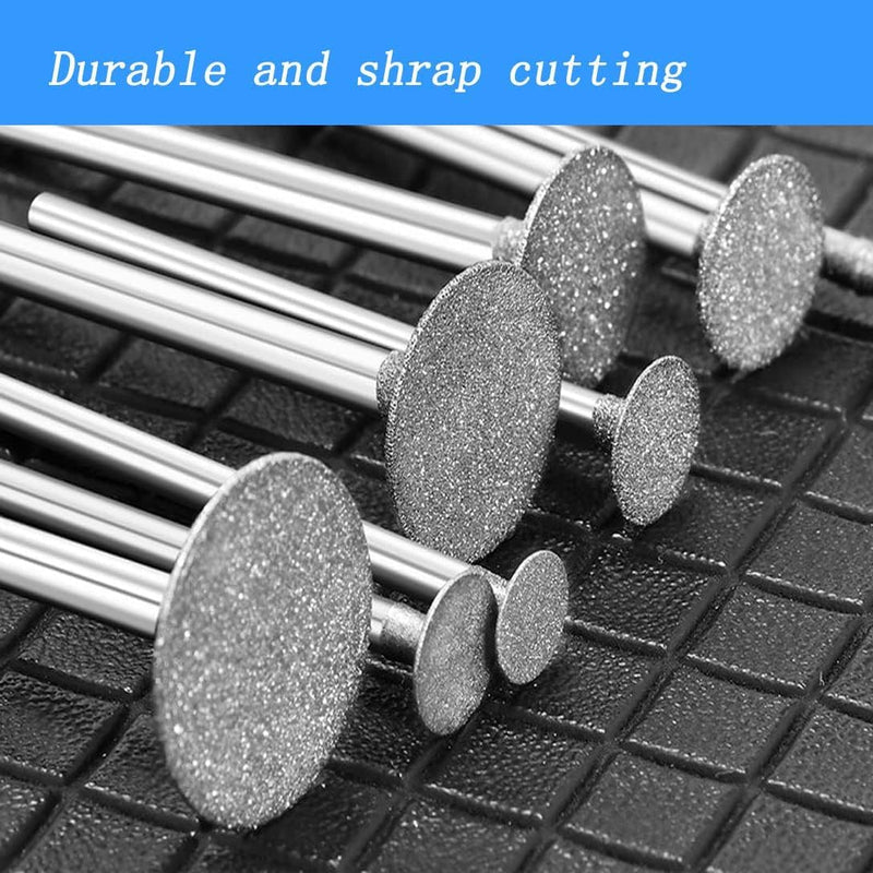 7 Pcs T Shape Diamond Cutting Burr, 1/8'' Shank Diamond Burs Stone Carving Sets For Dremel Rotary Tools