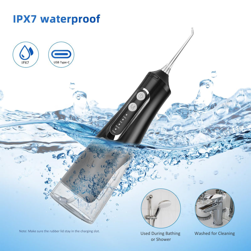 AINA All-in-1 Water Flosser Cordless & Electric Toothbrush - Braces Flossers with 6 Jet Tips, 310ml Large Tank | 4 Modes Rechargeable Electric Water Flosser - IPX7 Waterproof Portable Oral Irrigator Dental Flosser