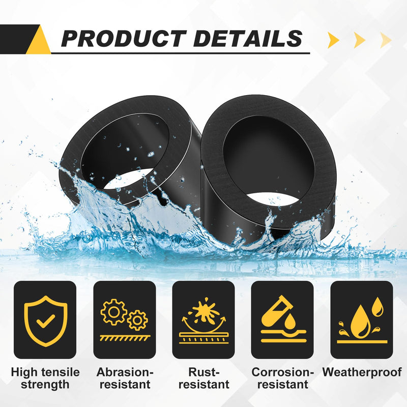 LEIFIDE 30 Degree Angle Washer - 3/8" ID for 1/8" & 3/16" Cable Railing Hardware- Black Stainless Steel Angle Beveled Washer for Cable Railing Stair Ends- 50 Pack 3/8 Inch