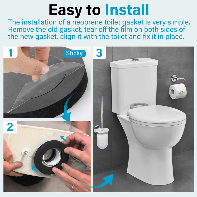 Neoprene Toilet Gasket, Z1200 Neo-Seal Closet Gasket Kit Toilet Seal for Wall Mounted Toilets Wall Hung Toilets Rear Flush Toilets