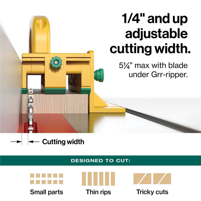 MICROJIG GRR-RIPPER GR-100 3D Table Saw Pushblock, Yellow Base