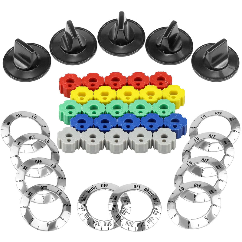 Fetechmate Universal Range Knob Kit KN002 RKE Universal Stove Knob Compatible with Universal Electric Gas Stove -Replacement for RK103 MA-XP6 AP5641247 TJKN002&RK103