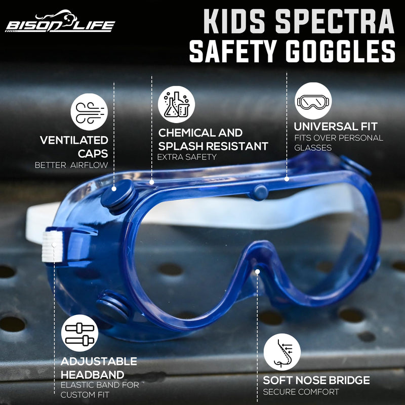 BISON LIFE Kids Safety Glasses, Bulk Kids Protective Glasses ANSI Z87.1 Safety Glasses for Kids, Science Safety Goggles Pack 6