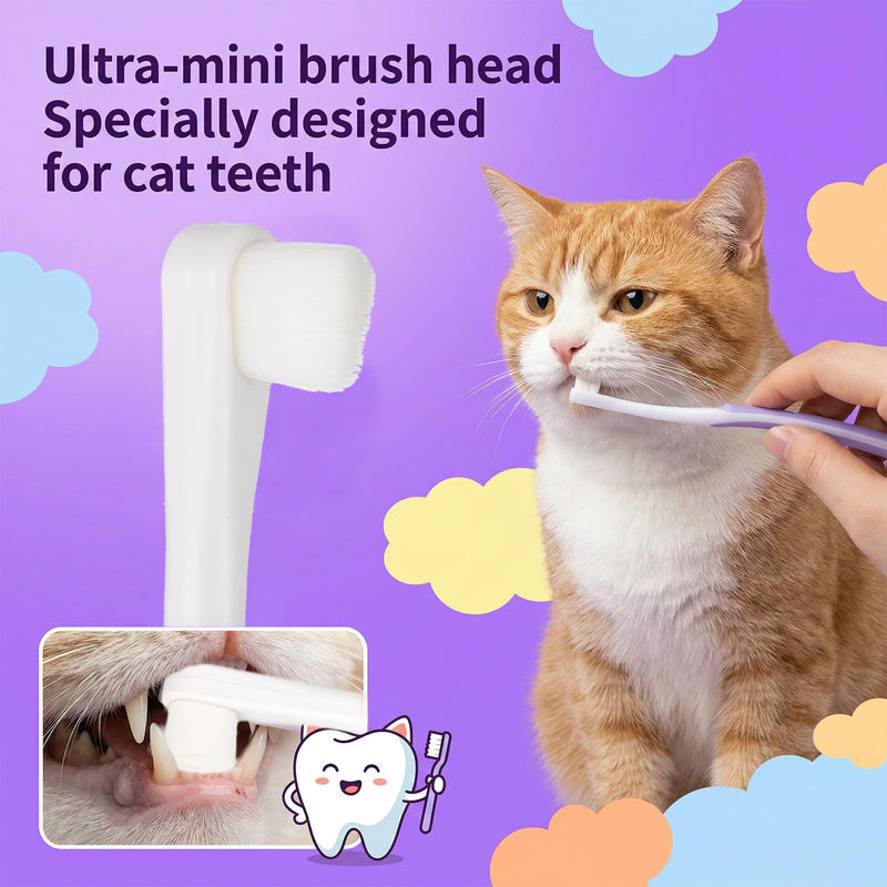 Soft cat Toothbrush Kitten Toothbrush for Cats Pet Toothbrushes Gentle Oral Care Tool for KittenDogTiny to Medium Pet