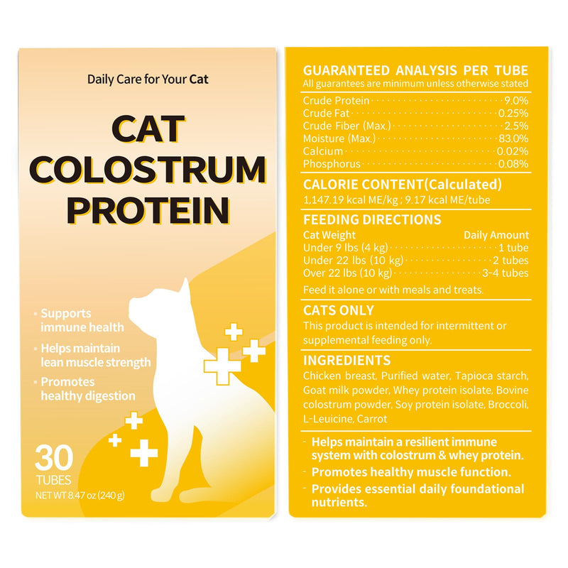 Doctor By Cat Colostrum Protein Cat Supplement Immune Support Muscle Growth, Gentle on Digestion for Kittens, Adult&Senior Cats with Goat Milk, Whey Protein Isolate, Colostrum Lickable Formula
