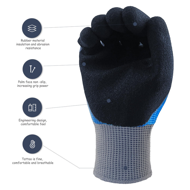 5 Pairs Insulated Electrician Gloves 1000V Voltage Resistant Flame Retardant Work Gloves, Electrical Rubber Non-slip Texture Design for Electricians Prevent Shock 1000V-5pairs