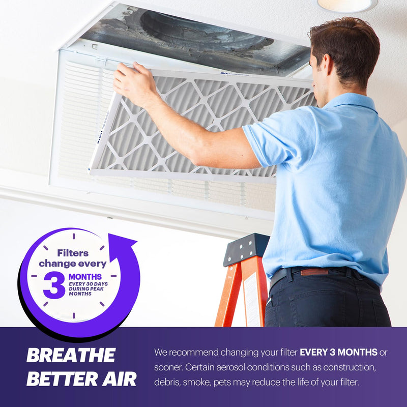 BNX TruFilter 14x14x1 Air Filter MERV 8 (6-Pack) - MADE IN USA – Dust & Pet Defense Pleated Air Conditioner HVAC AC Furnace Filters for Dust, Pet, Mold, Pollen MPR 600 – 700 & FPR 5 14x14x1 6-Pack