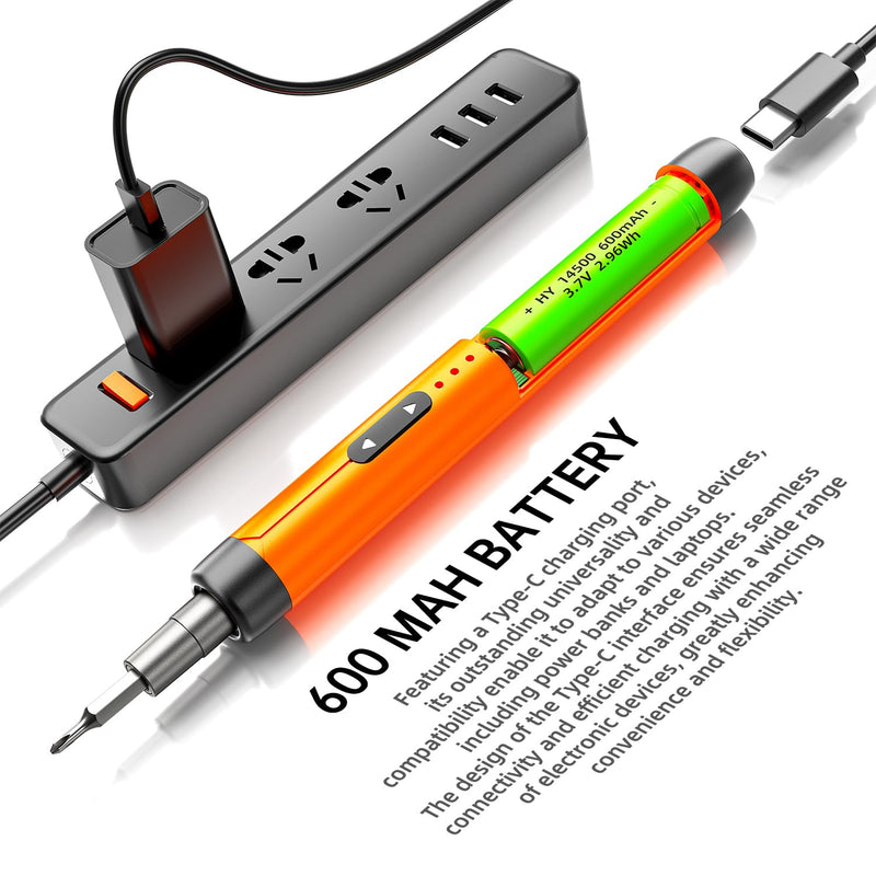 Electric Screwdriver, Precision Screwdriver Set, 88-in-1 Magnetic Bits, Magnetic Storage, 5 Torque Settings, Mini 3.7V Power Screwdriver Repair Tool Kit for PC RC Electronic - ORANGE 88 ORANGE