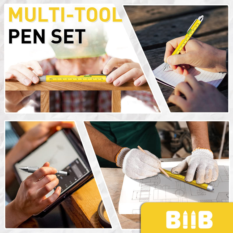 BIIB Valentines Day Gifts for Him, Gifts for Men 9 in 1 Multitool Pen, Mens Valentines Gifts, Boyfriend Husband Valentines Day Gifts for Dad, Birthday Gifts for Men, Unique Dad Gifts Gadgets for Men Yellow