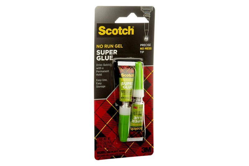 Scotch Super Glue Gel, .07 oz, 2-Pack, Dries Quickly with a Permanent Hold (AD112)