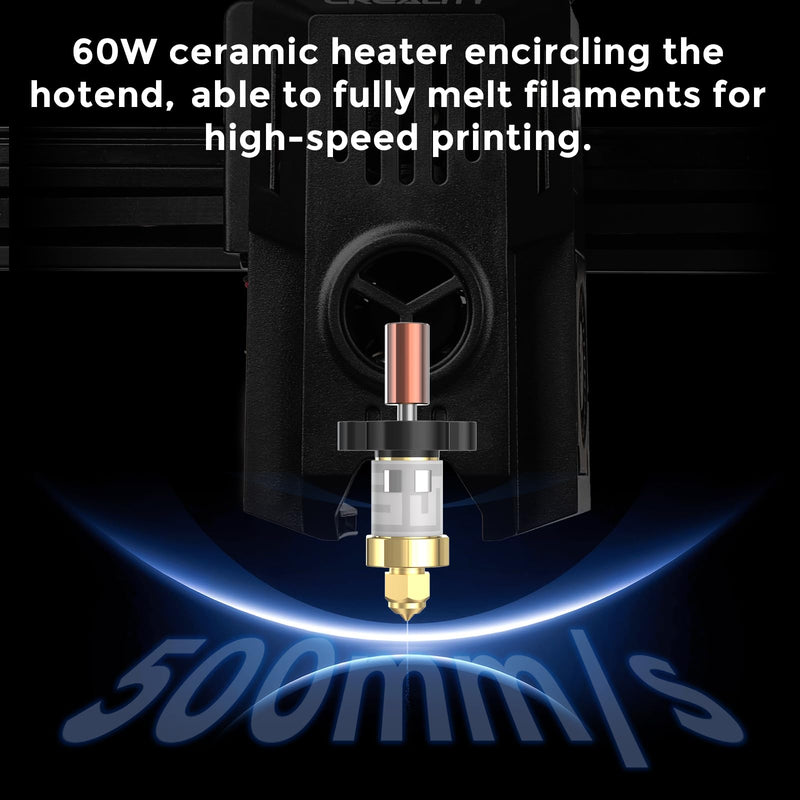Creality Ender 3 V3 KE Hotend Kit, Original Ceramic Heating Block Kit 300°C 60W Fast Heating High Thermal Conductivity Ceramics with Bi-Metal Copper+Titanium Alloy Throat Tube and Brass Nozzle Ender 3V3 KE