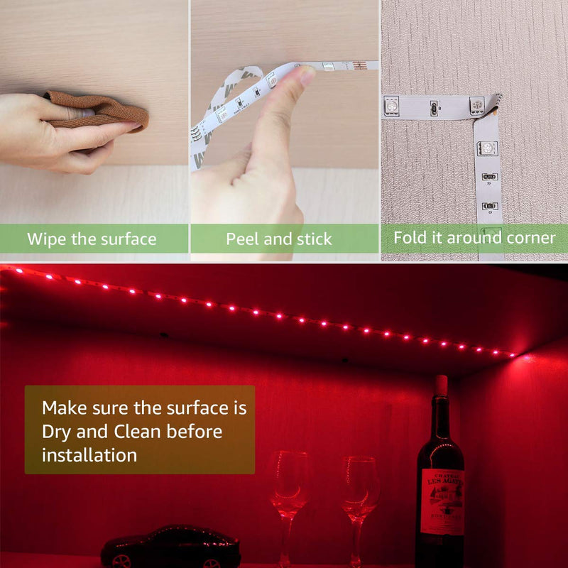 LED Strip Lights Battery Powered, 24 Keys Remote Control Light Strip for Parties, DIY Indoor Decoration, 6.56ft/2m 1 Pack