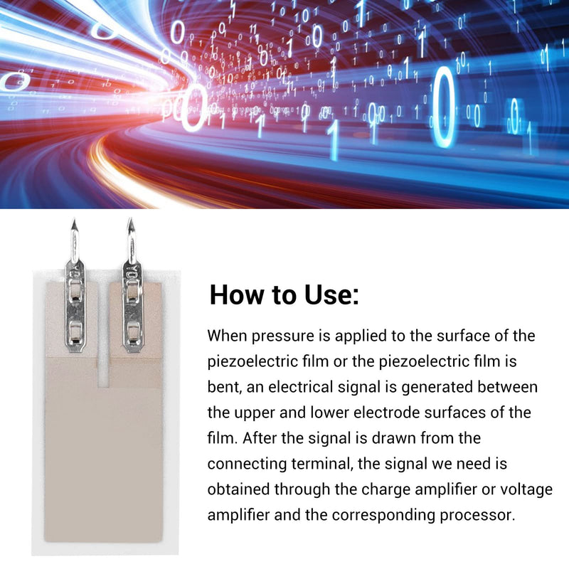 Piezoelectric Film High Sense Sensor Flexible Polymer Film Sensor, Micro Force Pressure Transducer for Measuring Physiological and Physical Phenomena