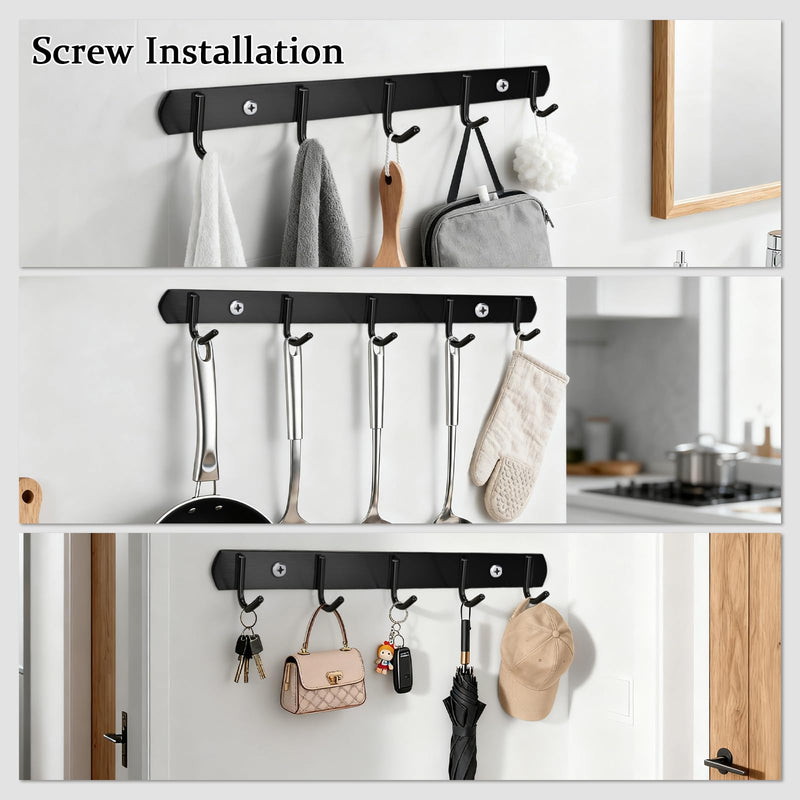 20 Pcs Black Bathroom Accessories Set, 15.3 Inch Bath Towel Bar Set, 304 Stainless Steel Bathroom Hardware Set, Towel Racks for Bathroom Wall Mounted. 20Pcs
