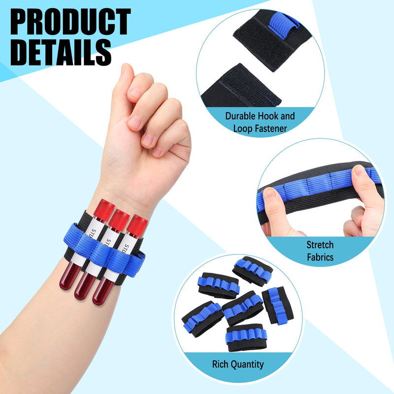 6 Pack Phlebotomy Tube Holder Wristband Blood Draw Tube Bracelet Strap Blood Draw Kit Phlebotomy Caddy Hold 8 Phlebotomy Tubes