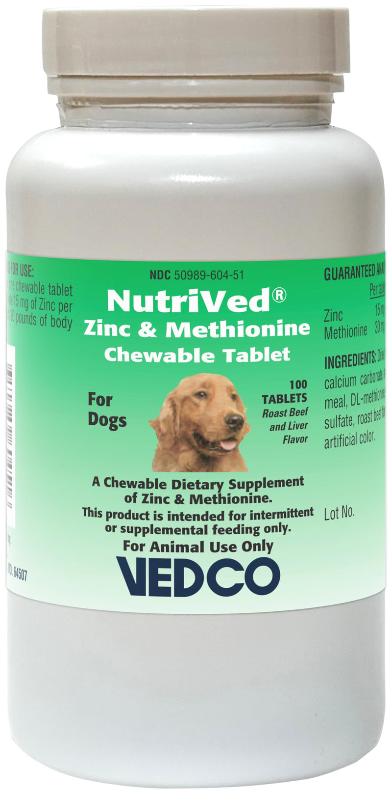 NutriVed Zinpro for Dogs (100 CHEWABLE Tablets) 100 CHEWABLE Tablets Cream