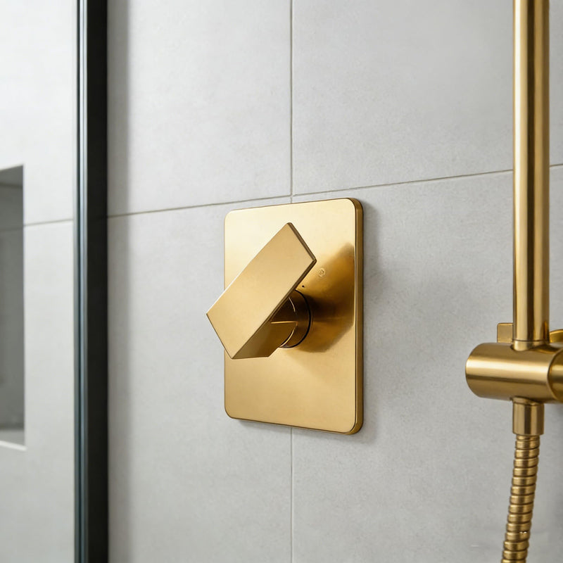 Replacement for Delta 13/14 Series Shower Faucet Set,Shower Handle Set Compatible with RP46074,Fits R10000 Series Valves(Cartridge and Valve Not Included),Brushed Gold Brushed Gold