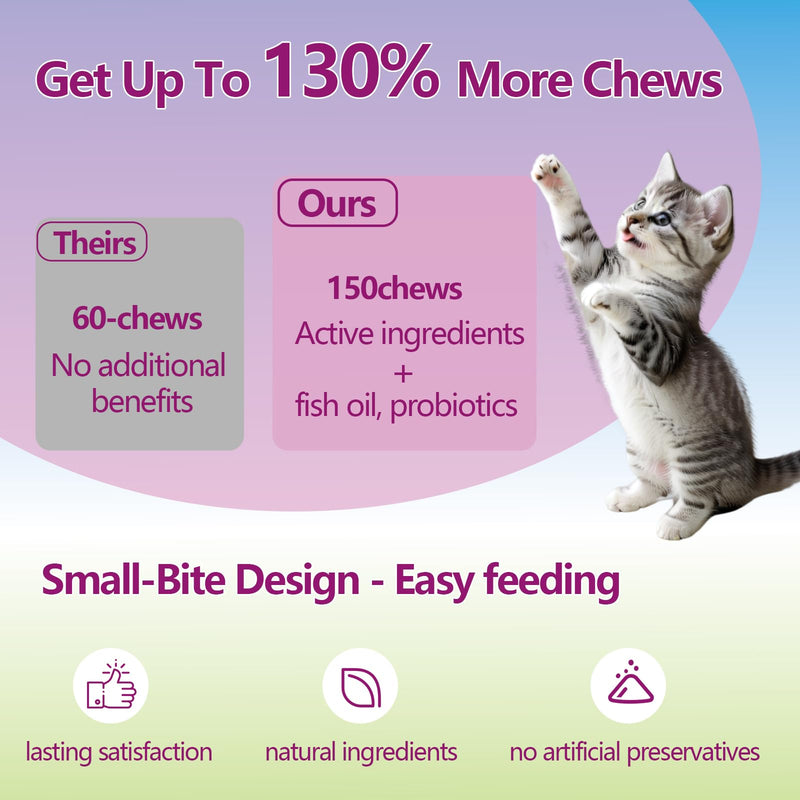 Pet Nutritional Chews for Cats & Dogs - Chicken Flavor with Fish Oil, Omega-3 DHA & EPA, & Essential Vitamins for Daily Wellness Support 2pc