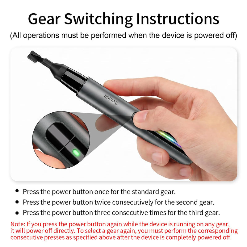 Iesooy for DSPIAE PRO Reciprocating Electric Sanding Pen, 5-Speed and USB Charging with LED Light, Multi-Purpose Power Tool, Mini Power Sander for Sanding, Polishing, Finishing, DIY Crafts