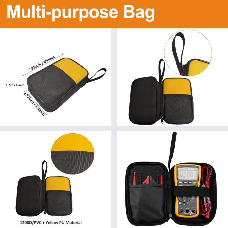Makeronics 11-in-1 Multimeter Test Lead Kit with Alligator Clips and Soft Case for Electronic Specialties Automotive Multimeter Voltmeter Clamp Meter | 2PCS Non-Destructive Back Probes
