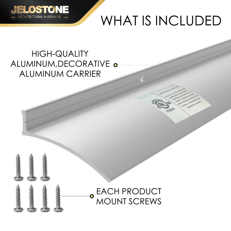 40" L x 2.5" W Commercial Grade Door Rain Drip Guard(Aluminum) - UL Rated Over Door and Window Drip Cap Rain Deflector - Drip Edge Roof Rain Diverter Guards House - JS-346RD, Clear Anodized