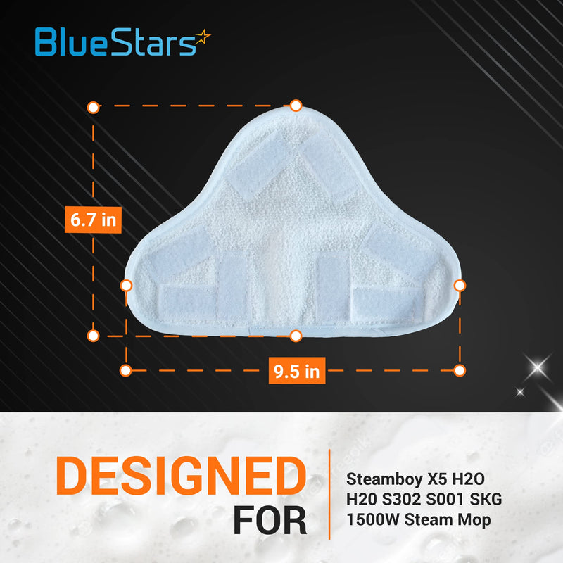 BlueStars 8-Pack H2OX5 Microfiber Steam Mop Pads Replacement for H2O H20 Steam Mop X5 – Washable & Reusable, Exact Fit for H2O X5 Models Pack of 8