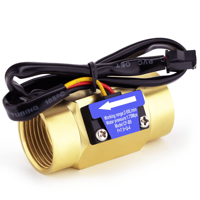 Digiten G3/4"Female Thread Water Flow Hall Sensor Switch Flowmeter Counter 2-50L/min