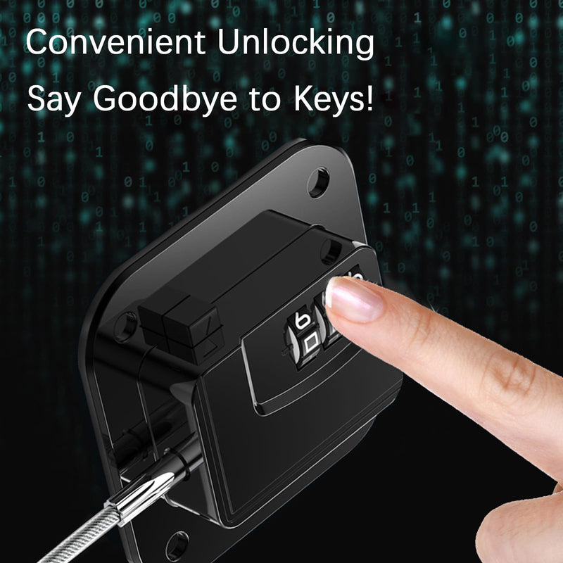Refrigerator Lock (4 Pack), Heavy Duty Combination Fridge Lock, for Fridge, Cabinets, Window, Drawers and Child Safety Cabinet Lock, Strong Non-Marking Adhesive No Drilling (Black) Black 4pcs
