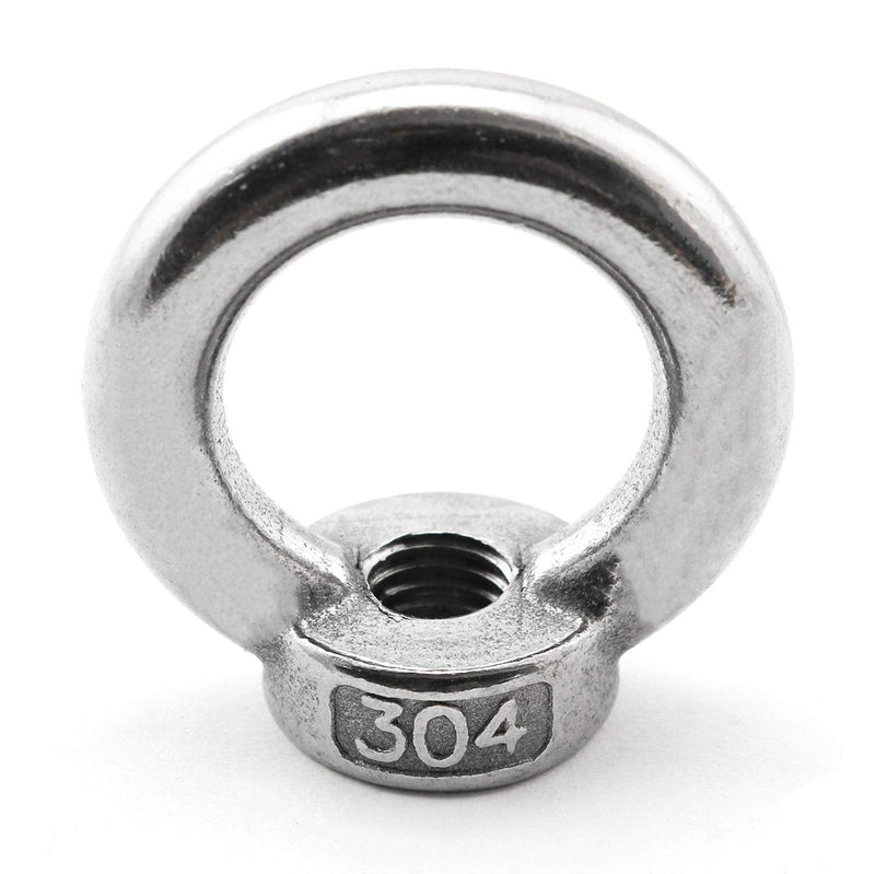heyous 4pcs M10 304 Stainless Steel Ring Shape Lifting Eye Threaded Nut for Marine Hardware