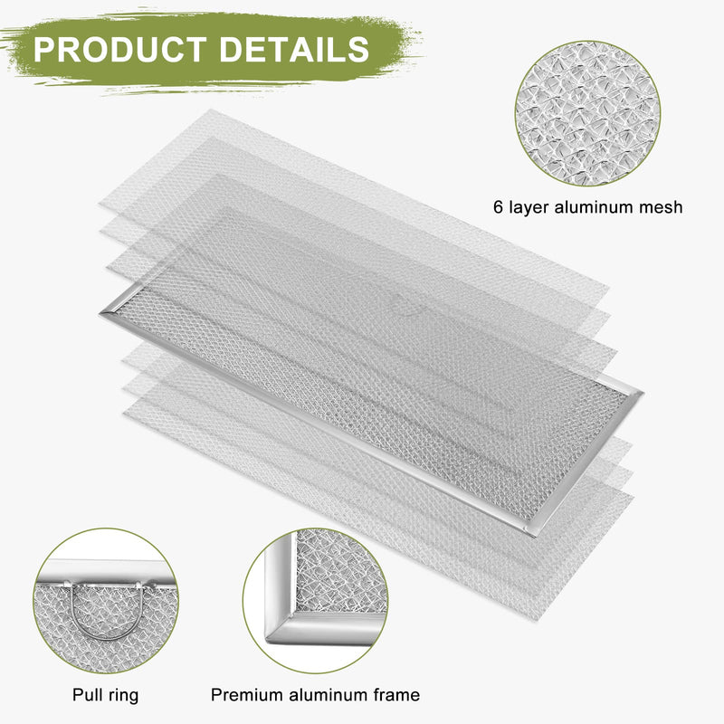 Downdraft Range Hood Grease Filter 71002111 fit for Jenn-air Downdraft Range 15-5/8” x 6-3/8“ Aluminum Mesh Grease Filter Replace WP71002111 580029 715290 Y715290 Range Stove Grease Filter 2-Pack
