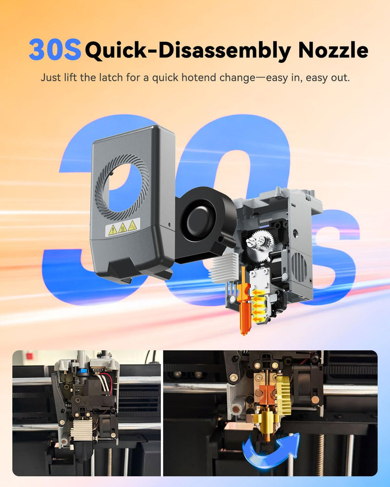 FLASHFORGE AD5X 3D Printer Hotend Kit, Original Replacement 0.4mm Nozzle, High-Temperature Resistance and High-Speed Precision Printing, 0.4mm Size Designed for Daily Performance