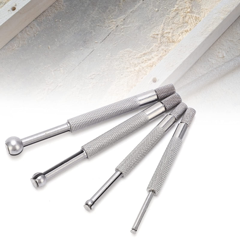 4Pcs Small Hole Gauges Set, 3-13mm Full Ball Bore Gauges, Steel Full Ball Telescopic Gauges with Packing Bag, Ball Type Small Telescopic Gage for Measuring Hole Slit