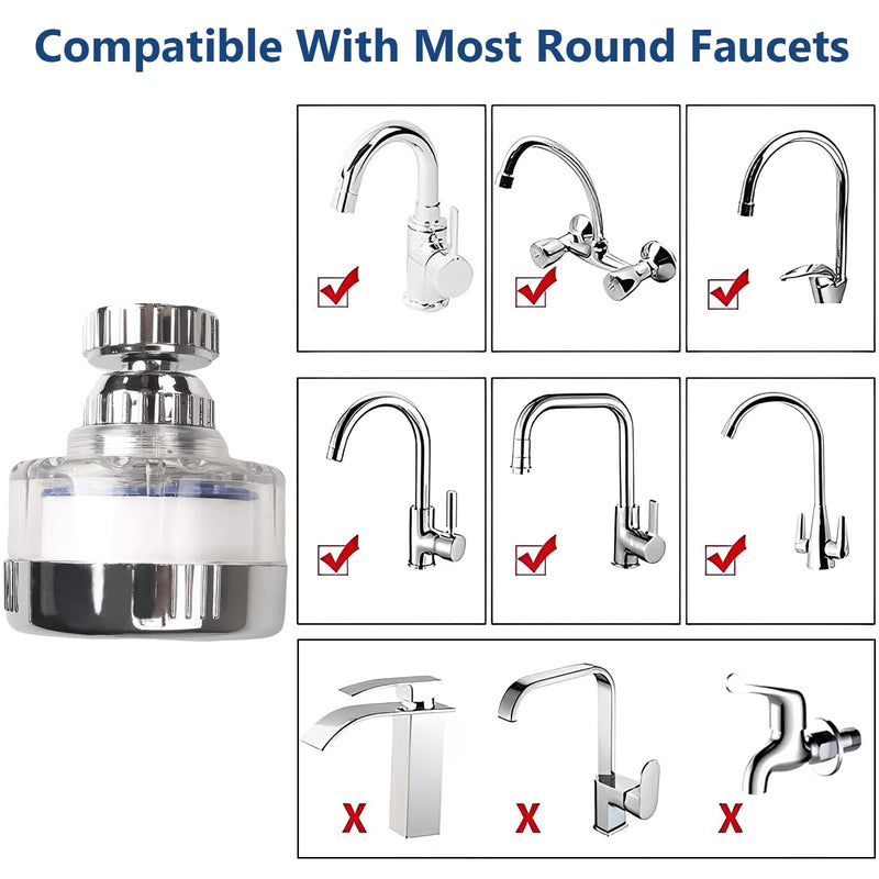 21Pcs Sink Water Filter with Filter Elements Set,Sink Faucet Filter 360°Rotating, Bathroom Sink Filter Removes Fluoride Hard Water, Faucet Filter Faucet Extender for Home Kitchen Sink 21PCS