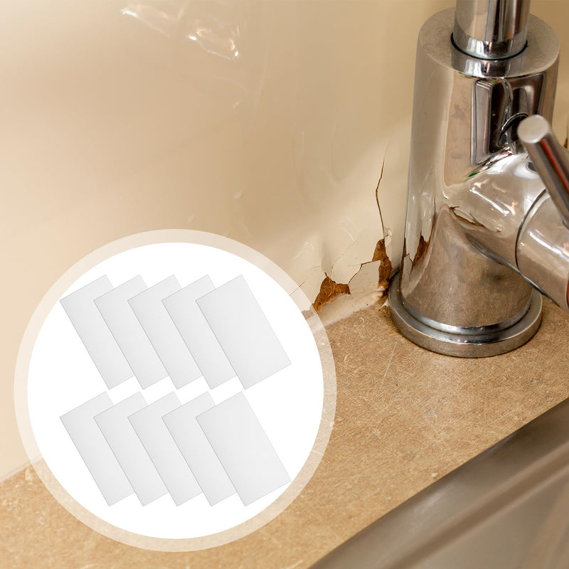 10 Pcs Bathtub Hole Patch Siding Wall Repair Kit Waterproof Patch Holes Blemishes Tools Self Adhesive White Tape for Cracked Pool Liner Roof Skylight and Vinyl Skirting(White) - NewNest Australia