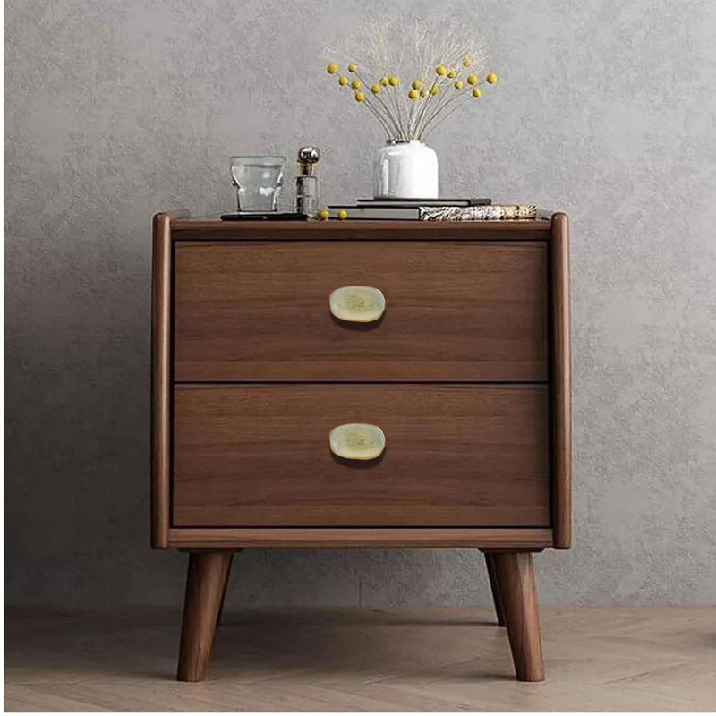 Perilla Home Set of 6 Kono Off White Ceramic Knob for Kitchen Cabinets - Ceramic Handles and Pull Knob for Dresser Drawer | Living Room | Kitchen | Bathroom | Closet Cupboard Furniture