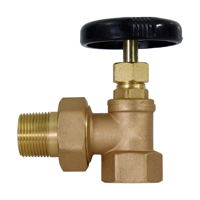 Midline Valve IXW-U034 Heavy Duty Hot Water Steam Radiator Valve; Air Vent Temperature Control; 3/4 in. FIP x Male Union; Brass 3/4" FIP x Male